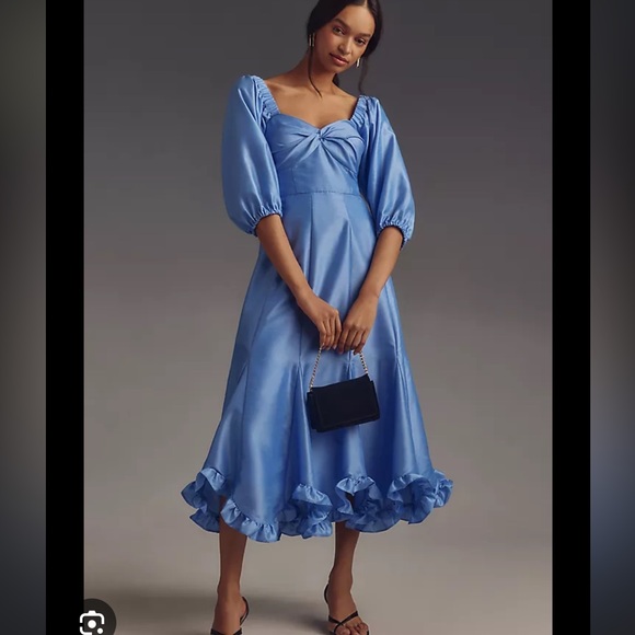 Dresses & Skirts - HUTCH PRINTED TWIST-FRONT PUFF-SLEEVE RUFFLE-HEM DRESS
Anthropology